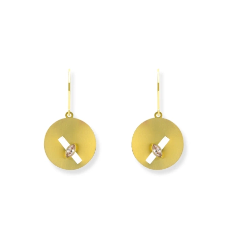 Kolczyki pozłacane wiszące tytan złoty