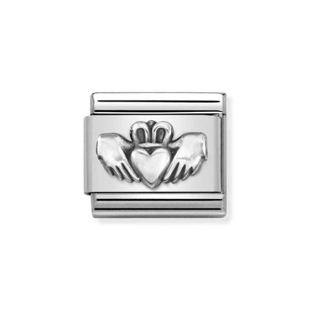 Element link do bransoletek Nomination Composable Stal + Srebro 925 Claddagh
