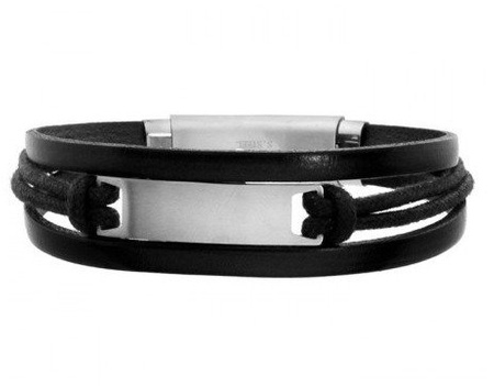 Męska bransoletka połączenie skóry i sznurka