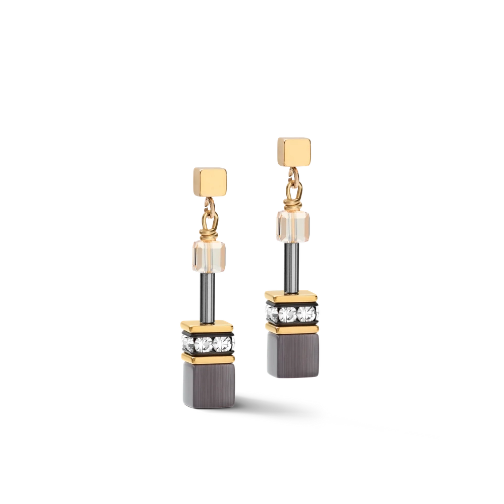 Kolczyki Coeur de Lion grafitowe