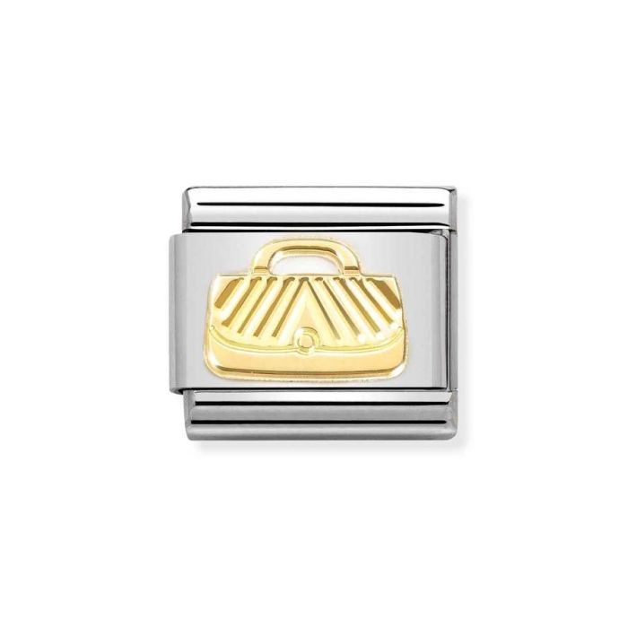 Element link do bransoletek Nomination Composable Stal + złoto 18k  złota torba