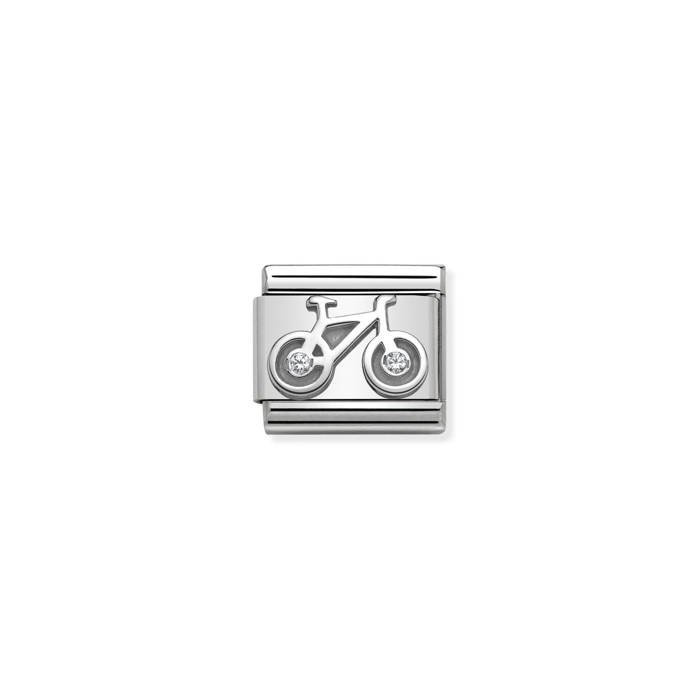 Element link do bransoletek Nomination Composable Stal + Srebro 925 rower