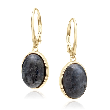 Kolczyki wiszące srebrne pozłacane jadeit