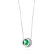 Naszyjnik srebrny z zawieszką ze szmaragdową cyrkonią