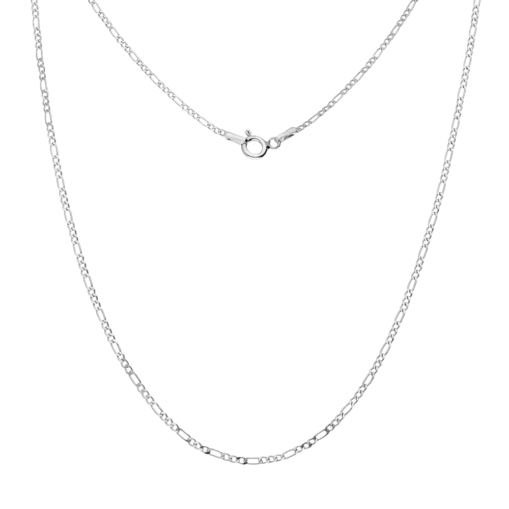 Srebrny łańcuszek figaro concave 50cm