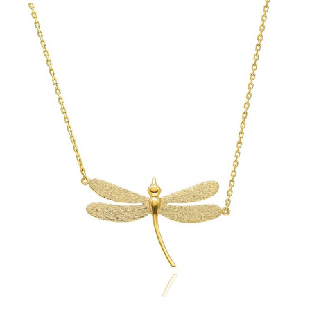 Naszyjnik srebrny pozłacany z ważką