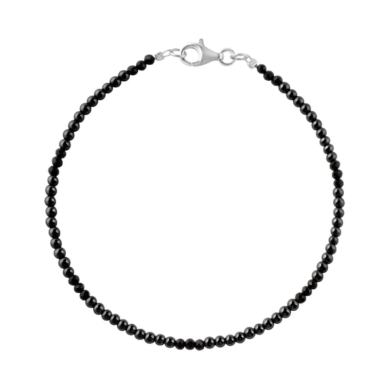 Bransoletka srebrna z onyksem i hematytem