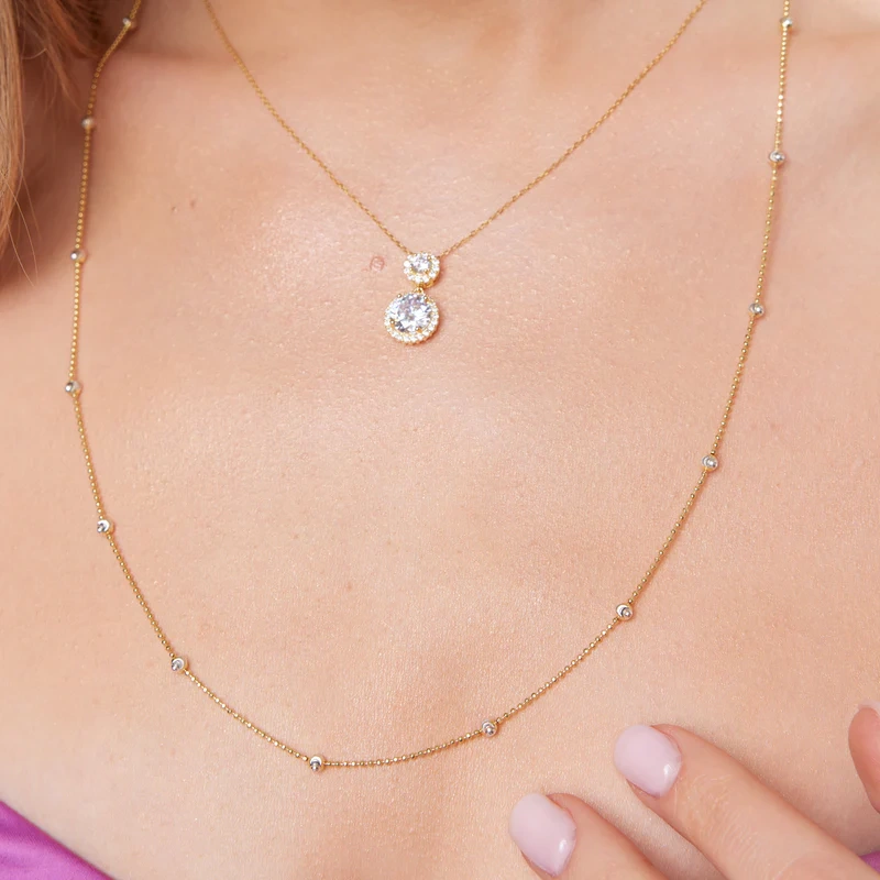 Naszyjnik pozłacany kuleczki