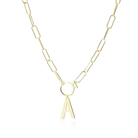 Naszyjnik srebrny pozłacany literka A