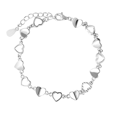 Bransoletka srebrna serduszka