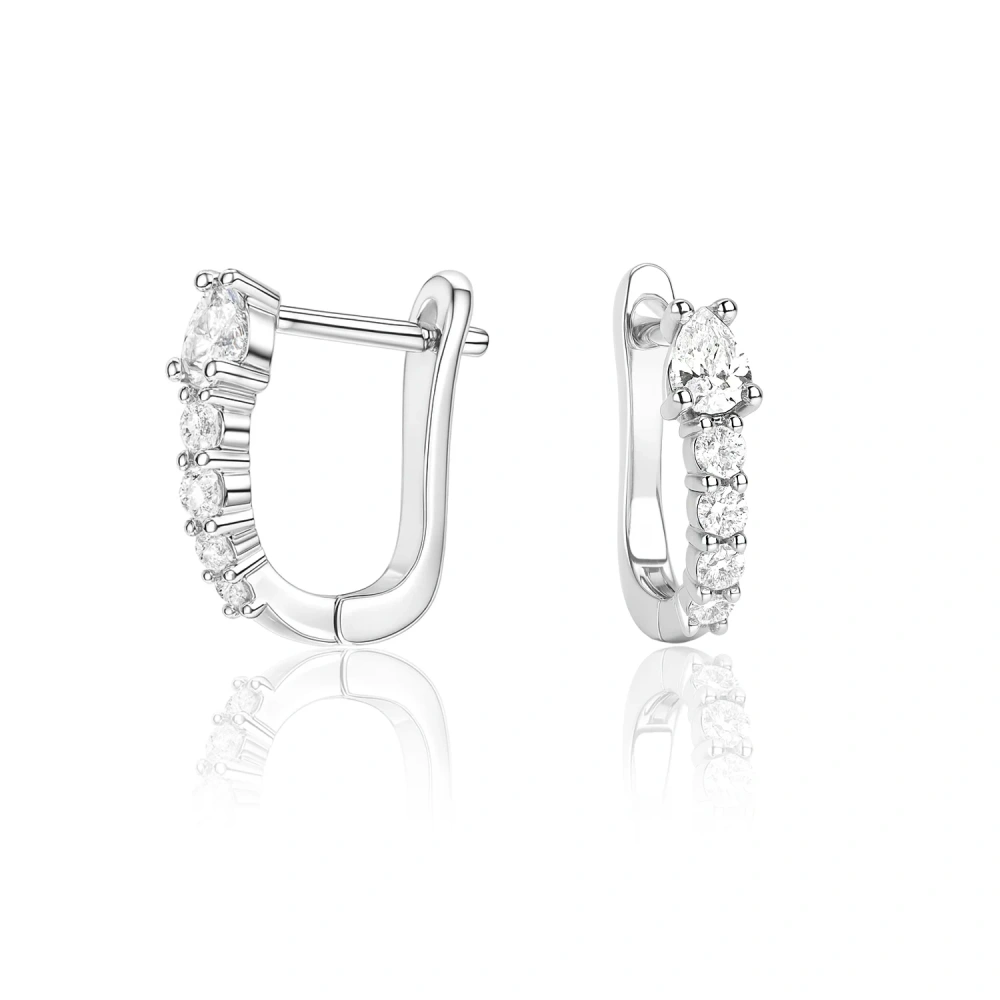 Kolczyki srebrne wiszące z cyrkoniami