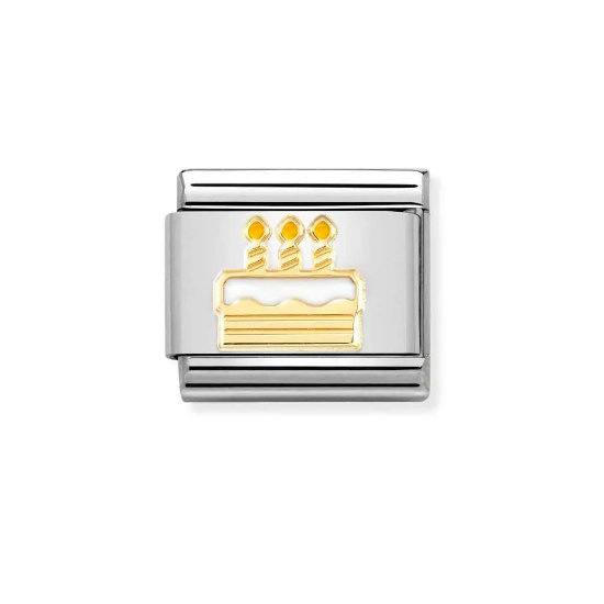 Element link do bransoletek Nomination Composable Stal + Złoto 18k tort
