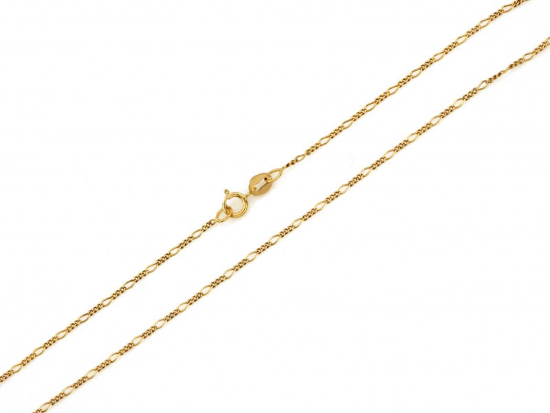 Złoty łańcuszek splot figaro złoto 585 45cm