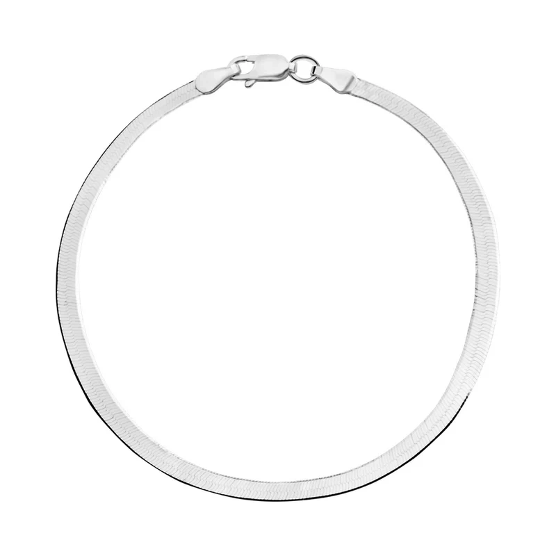 Bransoletka srebrna żmijka płaska 3 mm