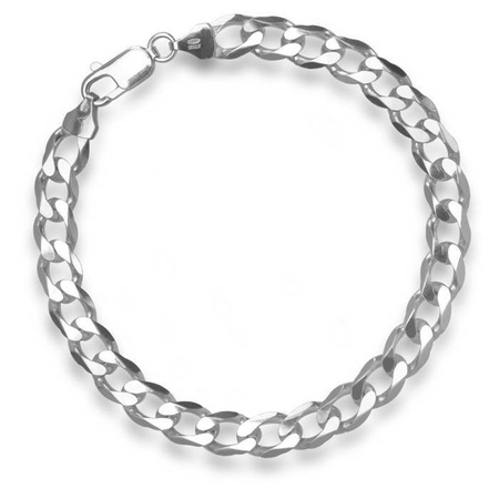 Bransoleta srebrna rodowana męska pancerka