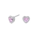 Kolczyki srebrne serca z różowymi cyrkoniami