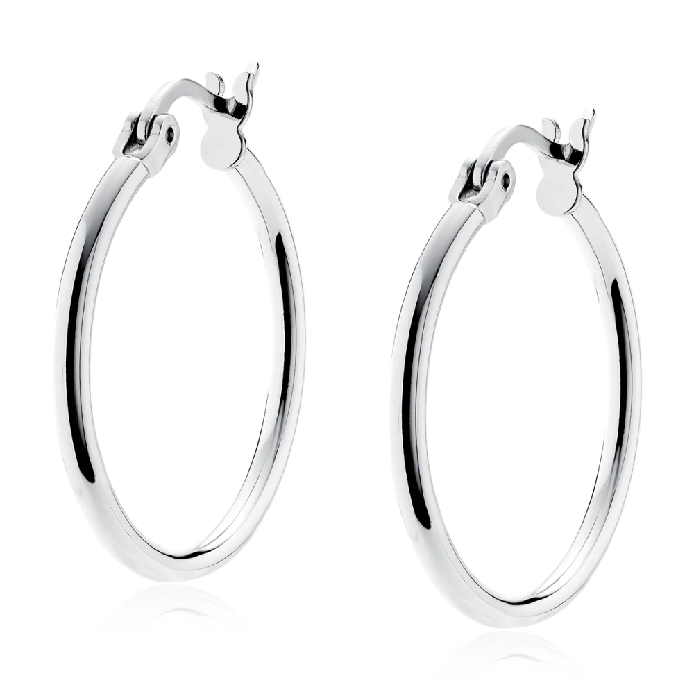 Srebrne kolczyki koła wysoki połysk