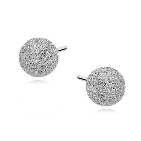 Srebrne diamentowane kolczyki kuleczki 6mm