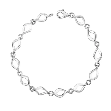 Bransoletka srebrna z ażurowymi elementami