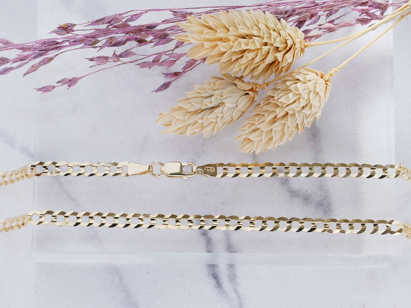 Złoty łańcuszek pancerka 45cm