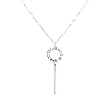 Naszyjnik srebrny kółko pałeczka