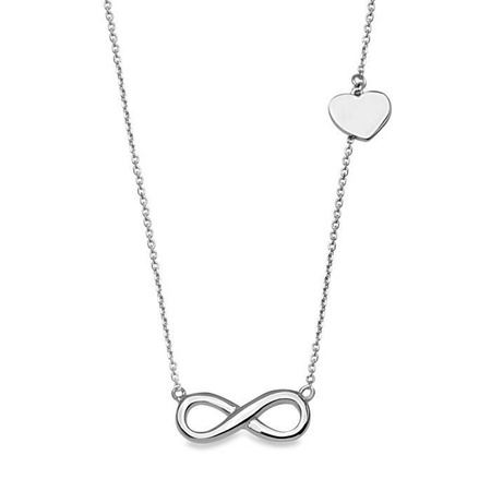 Naszyjnik srebrny nieskończonością i sercem