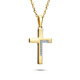 Złota zwieszka krzyżyk z diamentami