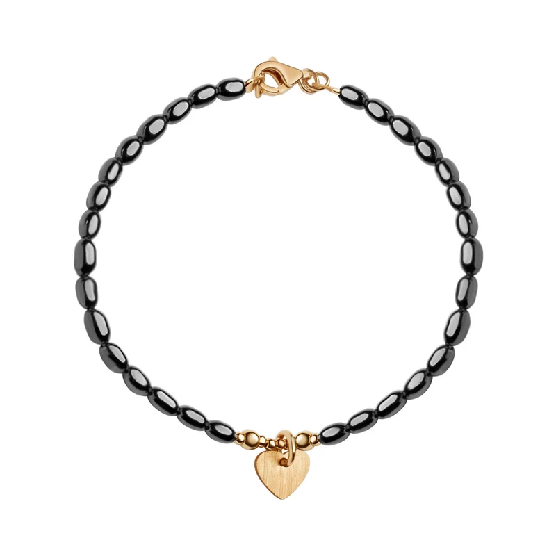 Bransoletka pozłacana z hematytem