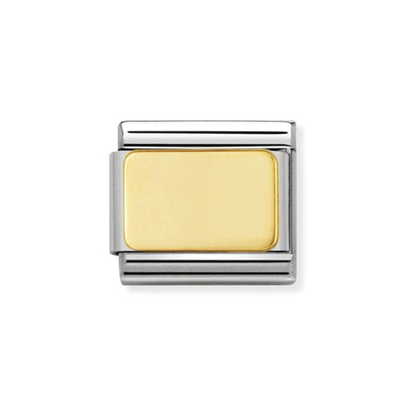 Element link do bransoletek Nomination Composable Stal + Złoto 18k płytka grawer
