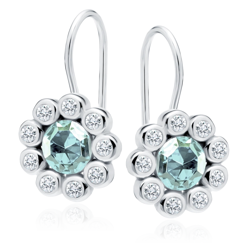 Kolczyki z błekitną cyrkonią bigiel