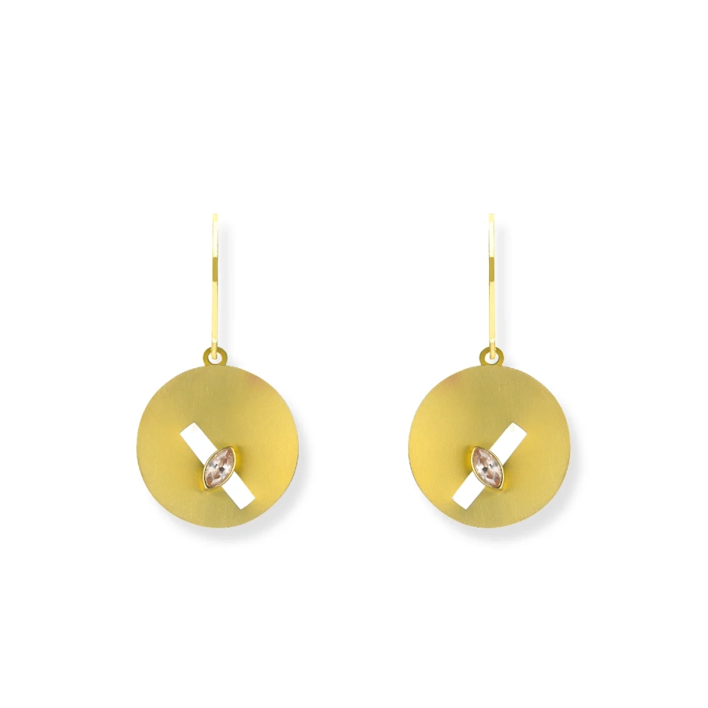 Kolczyki pozłacane wiszące tytan złoty