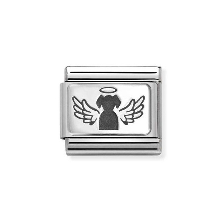 Element link do bransoletek Nomination Composable Stal + Srebro 925 Anioł Pies