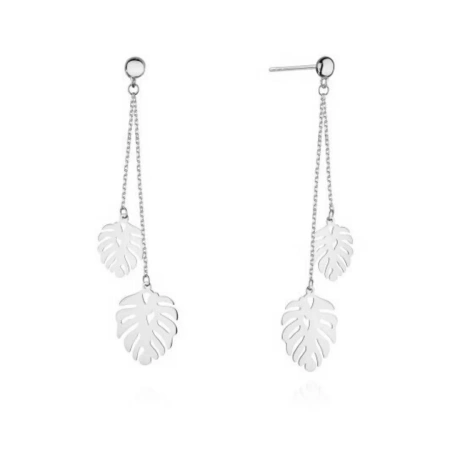 Kolczyki srebrne wiszące monstery