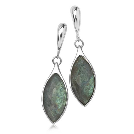 Kolczyki srebrne z labradorytem