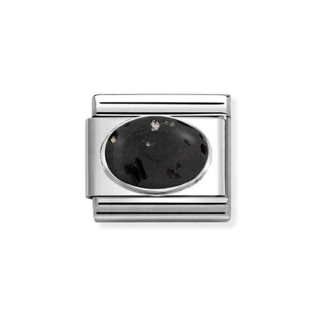 Element link do bransoletek Nomination Composable Stal + Srebro 925 lawa wulkaniczna