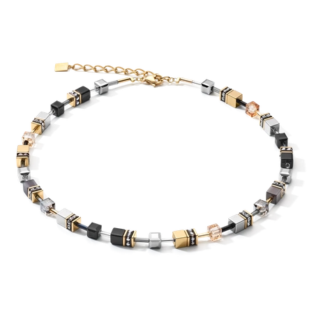 Naszyjnik Coeur de Lion złoty hematyt stal