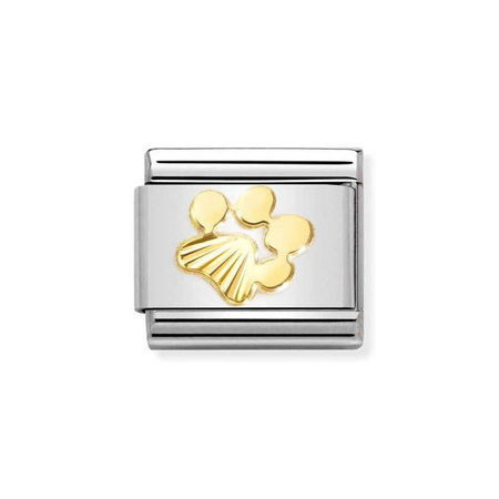 Element link do bransoletek Nomination Composable Stal + złoto 18k łapa psa
