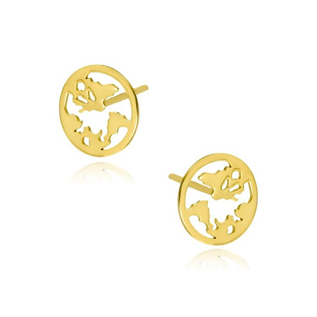 Kolczyki srebrne pozłacane planeta