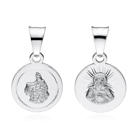 Medalik srebrny szkaplerz okrągły