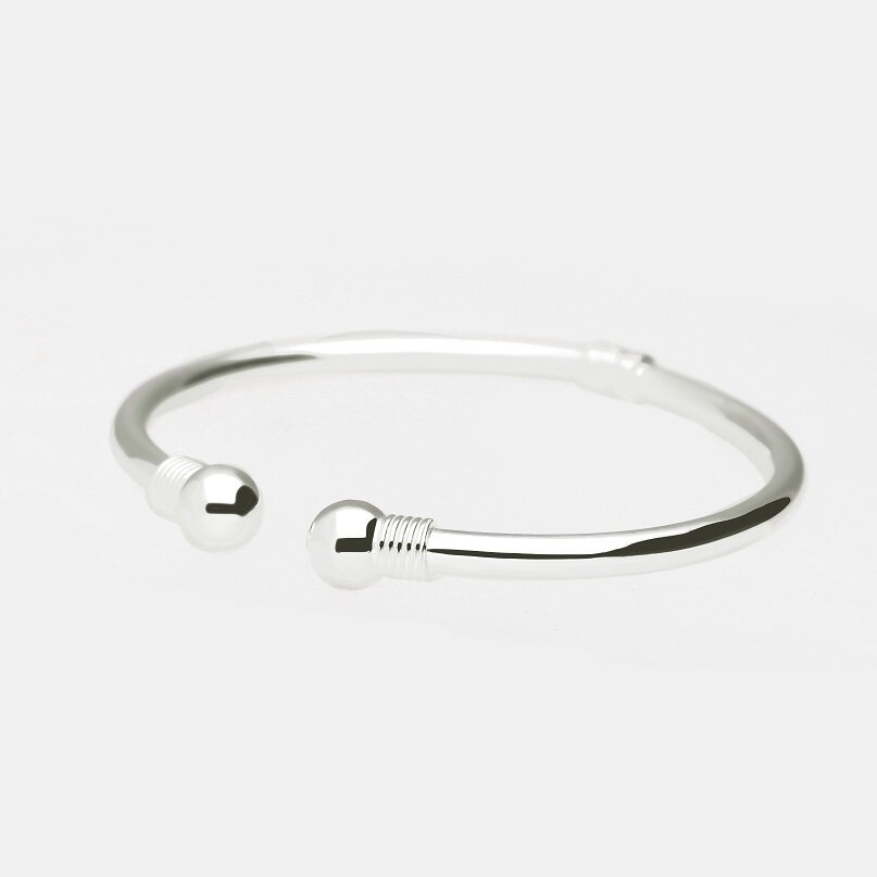 Bransoletka srebrna sztywna bangle 