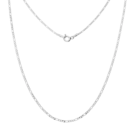 Srebrny łańcuszek figaro concave 45cm