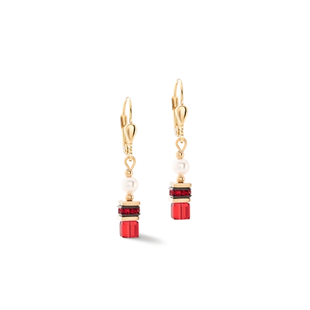 Kolczyki Sparkling Princess w kolorze złoto-czerwonym