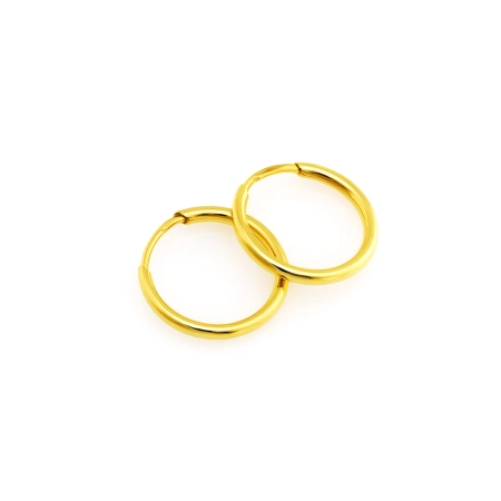 Złote kolczyki małe kółka 1,1 cm