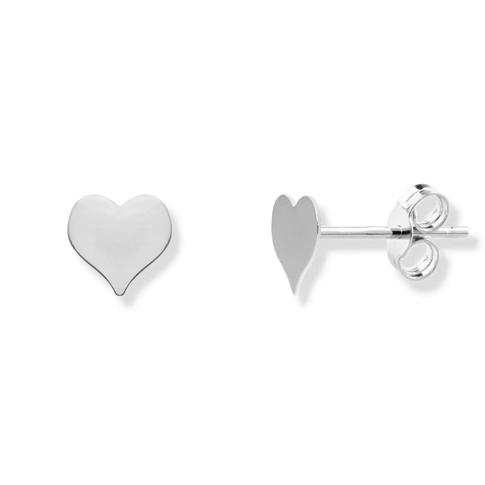 Kolczyki srebrne serduszka sztyft