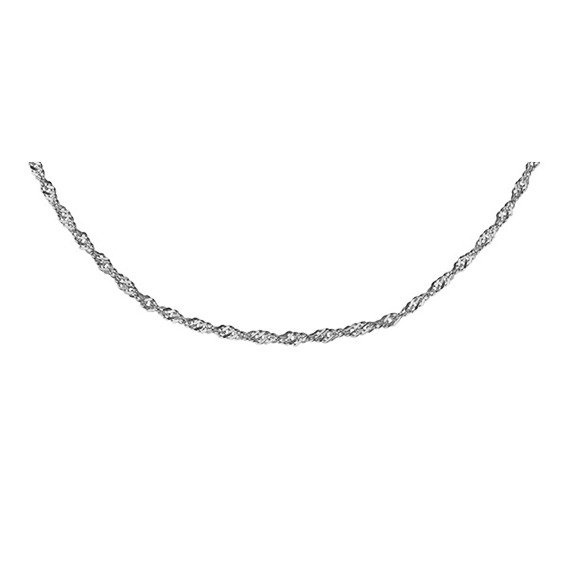 Łańcuszek srebrny rodowany delikatny splot singapur 42 cm