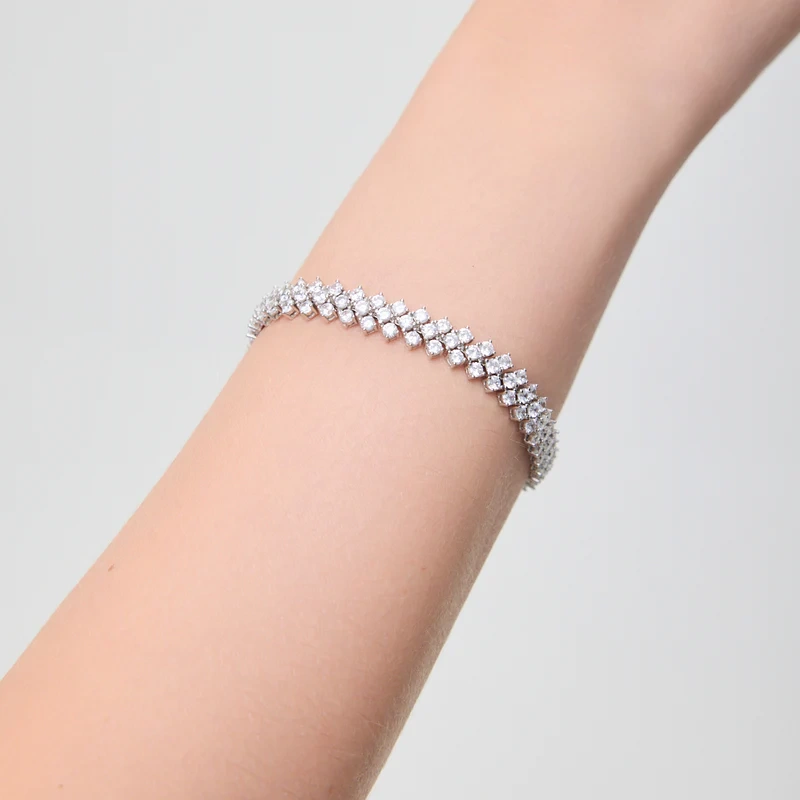 Bransoletka srebrna z cyrkoniami 