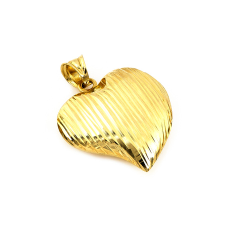 Złota zawieszka serce wypukła frezowana