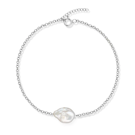 Bransoletka srebrna z dużą perłą
