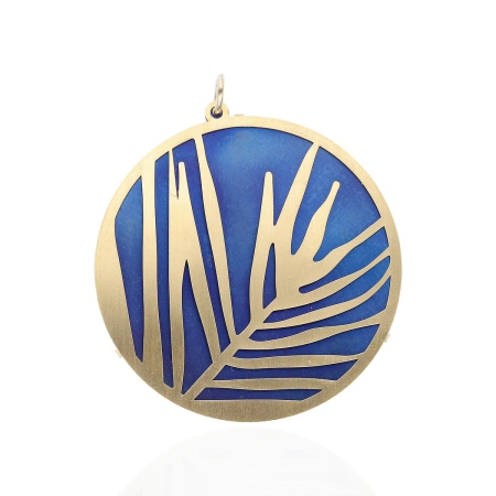 Zawieszka srebrna z tytanem okrągła