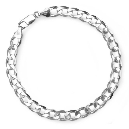 Męska srebrna rodowana bransoletka pancerka